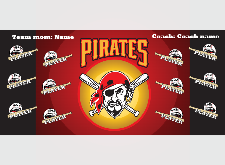 Pirates 4 - Baseball - Pole Pocket Banner