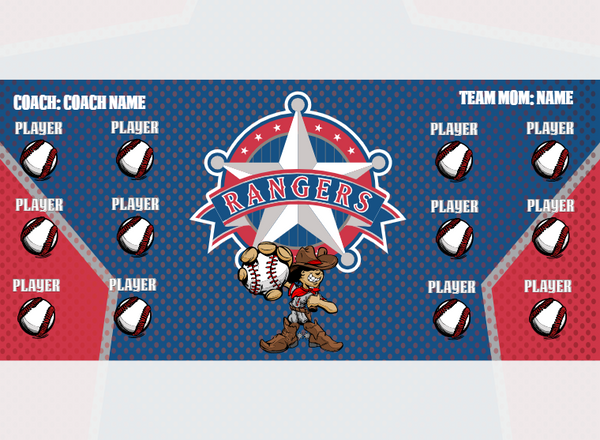 Rangers - Baseball - Pole Pocket Banner