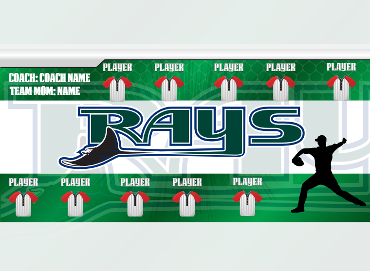 Rays 2 - Baseball - Pole Pocket Banner