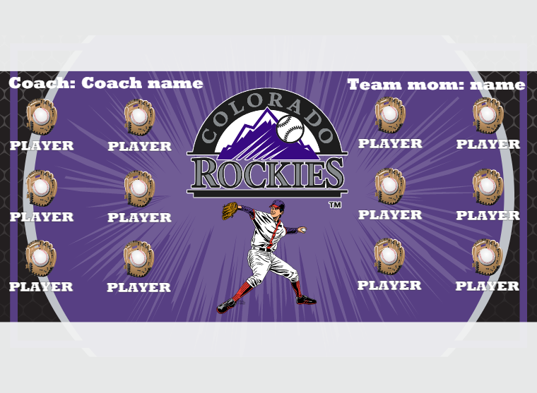 Rockies 5 - Baseball - Pole Pocket Banner