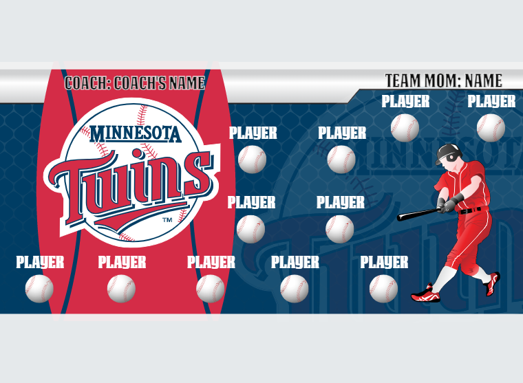 Twins 2 - Baseball - Pole Pocket Banner