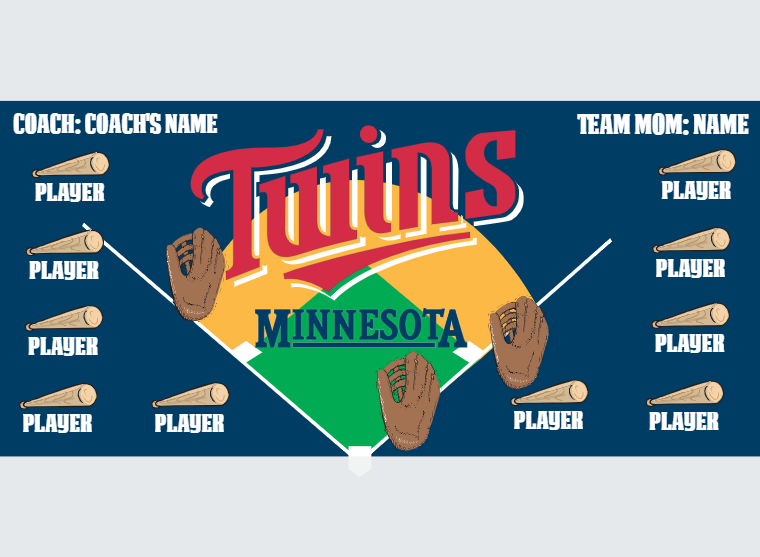 Twins 2 - Baseball - Pole Pocket Banner