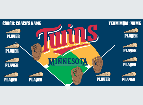 Twins 2 - Baseball - Pole Pocket Banner