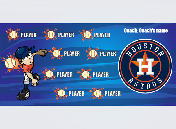 Houston 3 - Baseball - Pole Pocket Banner