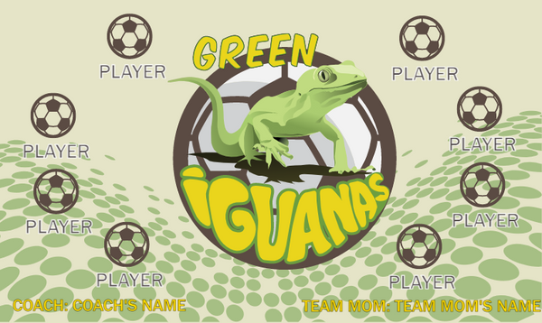 Green Iguanas - Soccer Banner