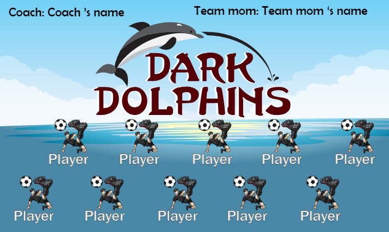 Dark Dolphins - Soccer Banner