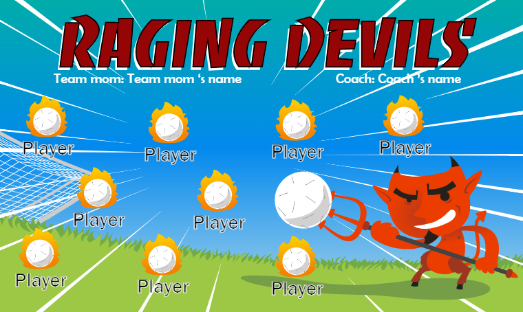 Raging Devils - Soccer Banner