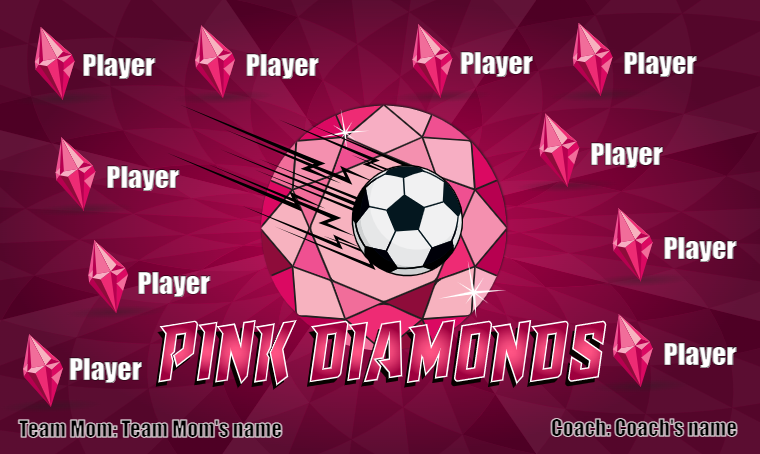 Pink Diamonds - Soccer Banner