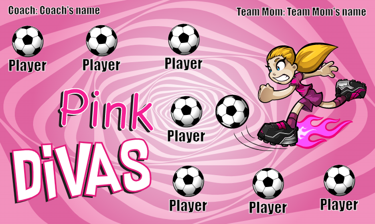 Pink Divas - Soccer Banner