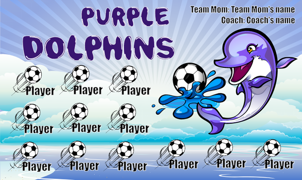 Purple Dolphins - Soccer Banner