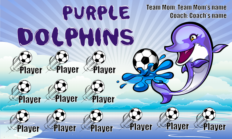 Purple Dolphins - Soccer Banner