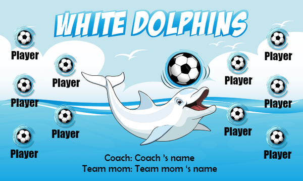 White Dolphins - Soccer Banner