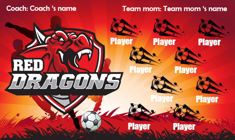 Red Dragons - Soccer Banner