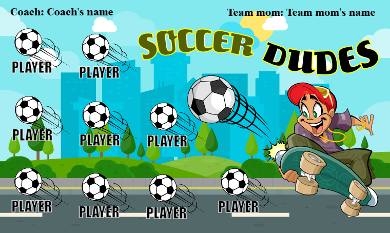 Soccer Dudes - Soccer Banner