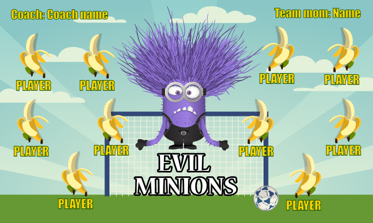 Evil Minions - Soccer Banner