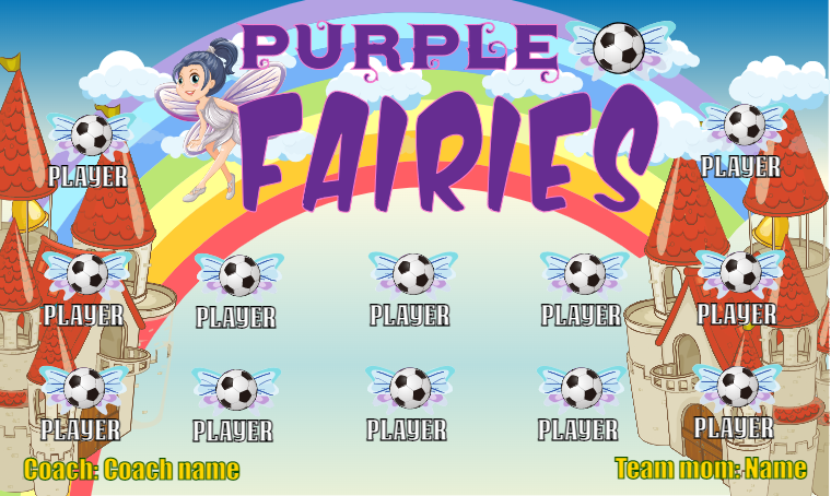 Purple Fairies - Soccer Banner