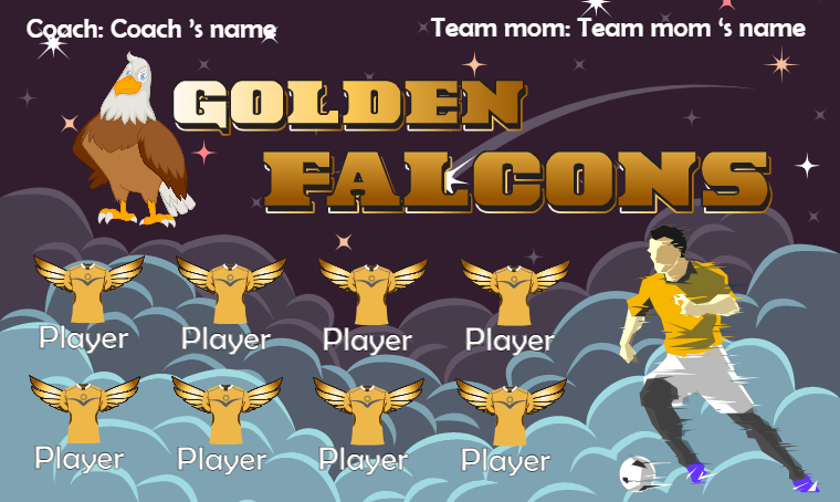 Golden Falcons - Soccer Banner