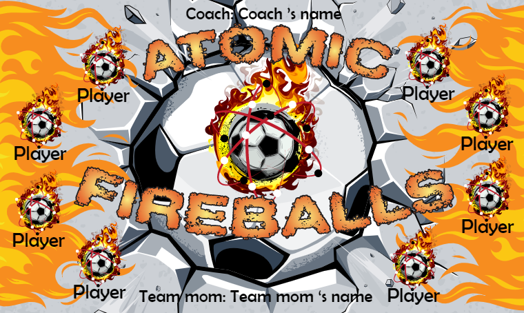 Fire Balls - Soccer Banner