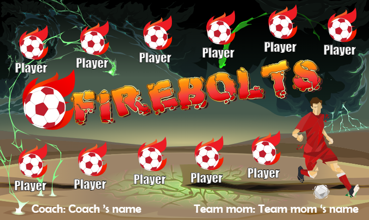 Fire Bolts - Soccer Banner