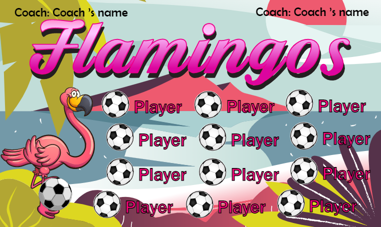 Flamingos - Soccer Banner