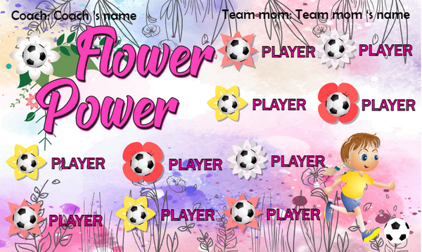 Flower Power - Soccer Banner