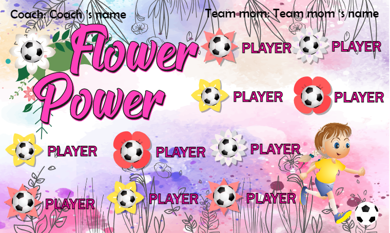 Flower Power - Soccer Banner