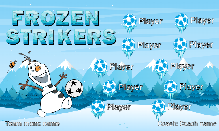 Frozen Strikers - Soccer Banner