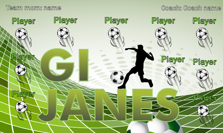 Gi Janes - Soccer Banner