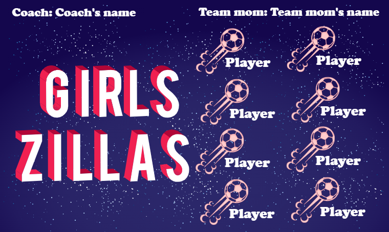 Girl Zillas - Soccer Banner