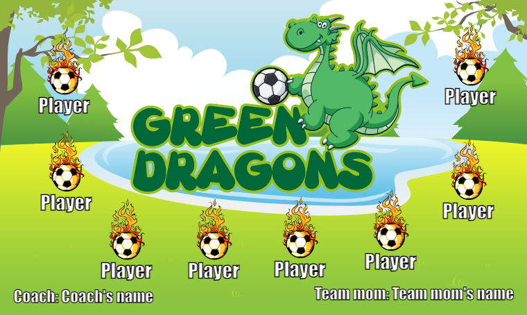 Green Dragons - Soccer Banner