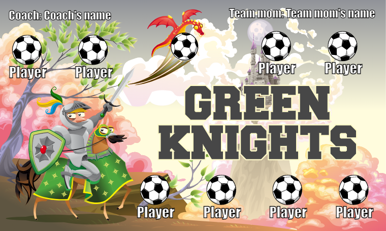 Green Knights - Soccer Banner