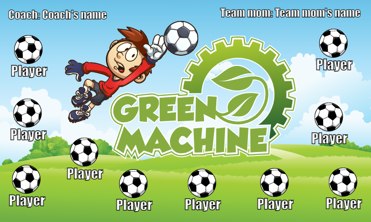 Green Machine - Soccer Banner