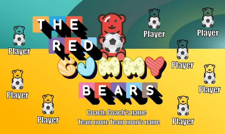 The Red Gummy Bears - Soccer Banner