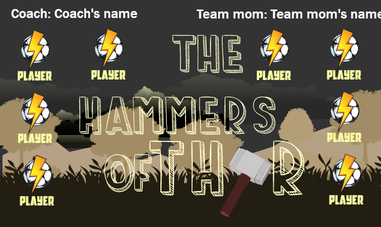 The Hammers Of Thor - Soccer Banner