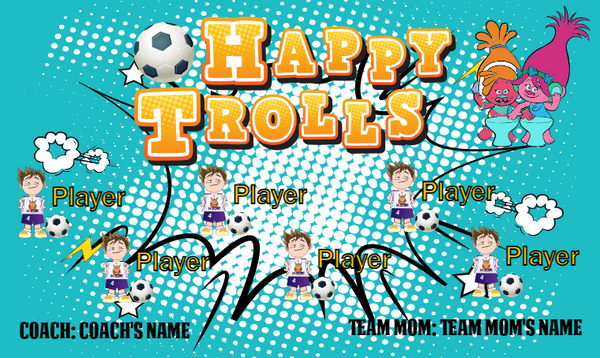 Happy Trolls - Soccer Banner