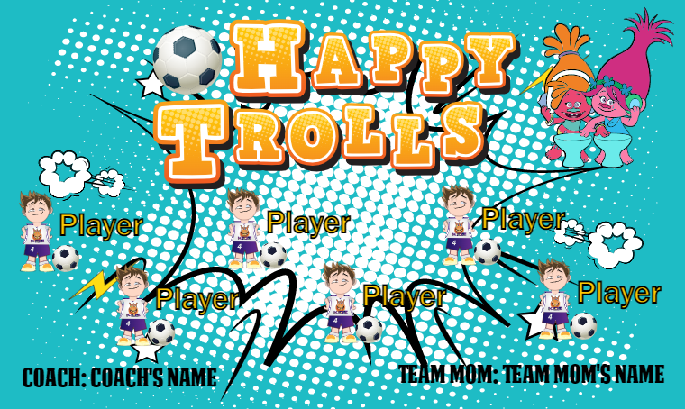 Happy Trolls - Soccer Banner