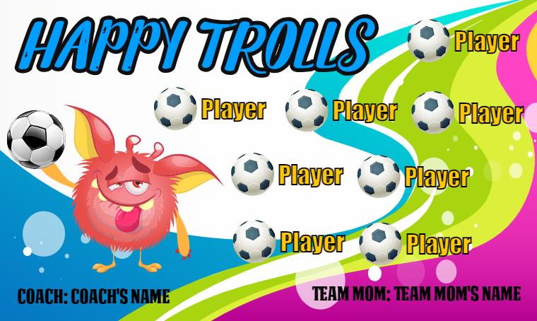 Happy Trolls - Soccer Banner