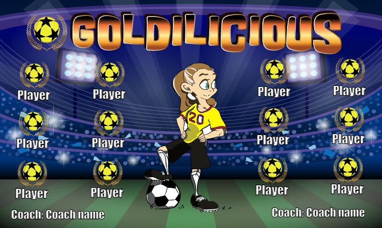 Goldilicious - Soccer Banner