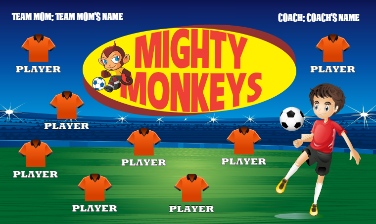 Mighty Monkeys - Soccer Banner