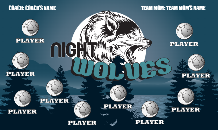 Night Wolves - Soccer Banner