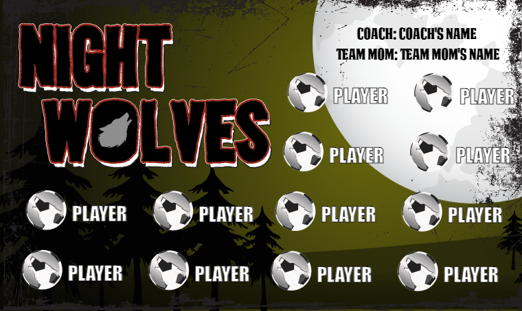 Night Wolves 2 - Soccer Banner – Team Sport Banners