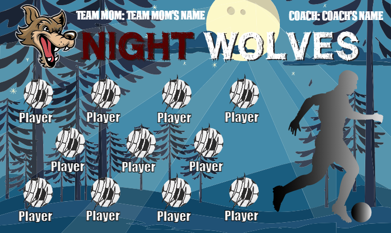 Night Wolves 3 - Soccer Banner