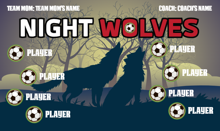 Night Wolves 4 - Soccer Banner