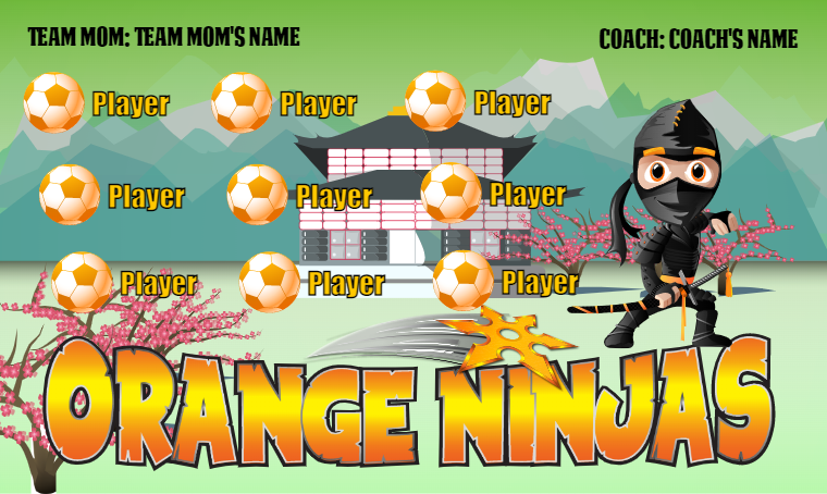 Orange Ninjas - Soccer Banner