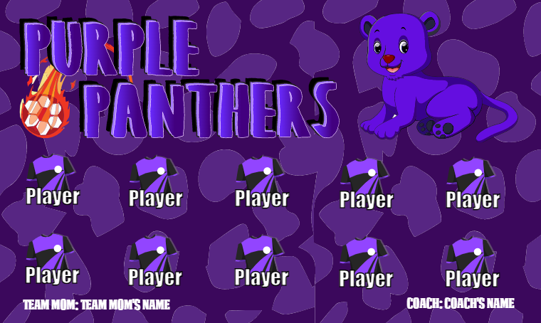 Purple Panthers - Soccer Banner