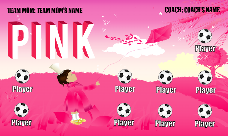 Pink - Soccer Banne