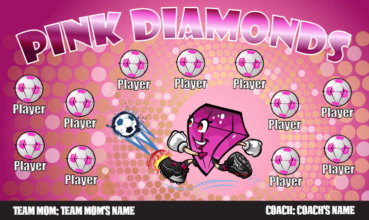 Pink Diamonds - Soccer Banne