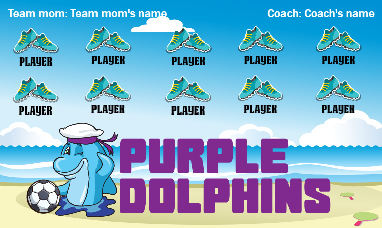 Purple Dolphins - Soccer Banner