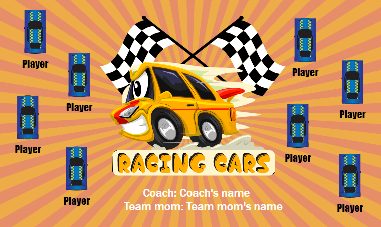 Racing Cars - Soccer Banner