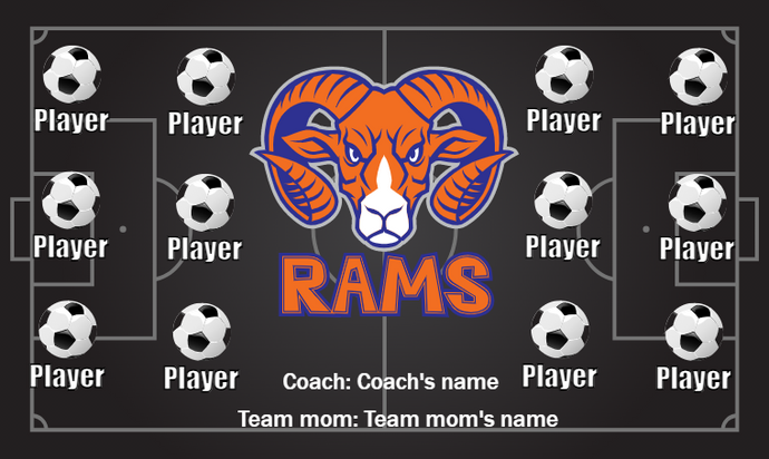 Rams 2 - Soccer Banner – Team Sport Banners
